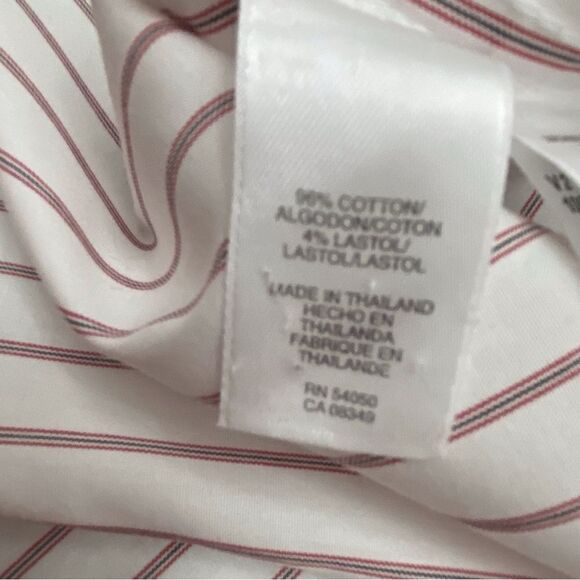 2/40$ JONESNewYork button down shirt non iron stretch striped white red black 16 - Picture 7 of 16